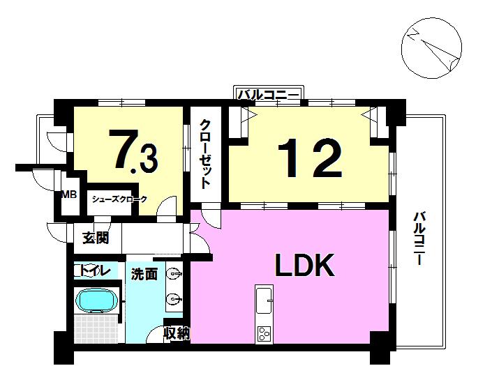 Floor plan. 2LDK + S (storeroom), Price 24,800,000 yen, Footprint 89.5 sq m , Balcony area 17.76 sq m partition