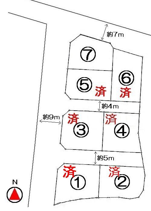 Compartment figure. Land price 7,989,000 yen, Land area 162.86 sq m (7) No. land sale