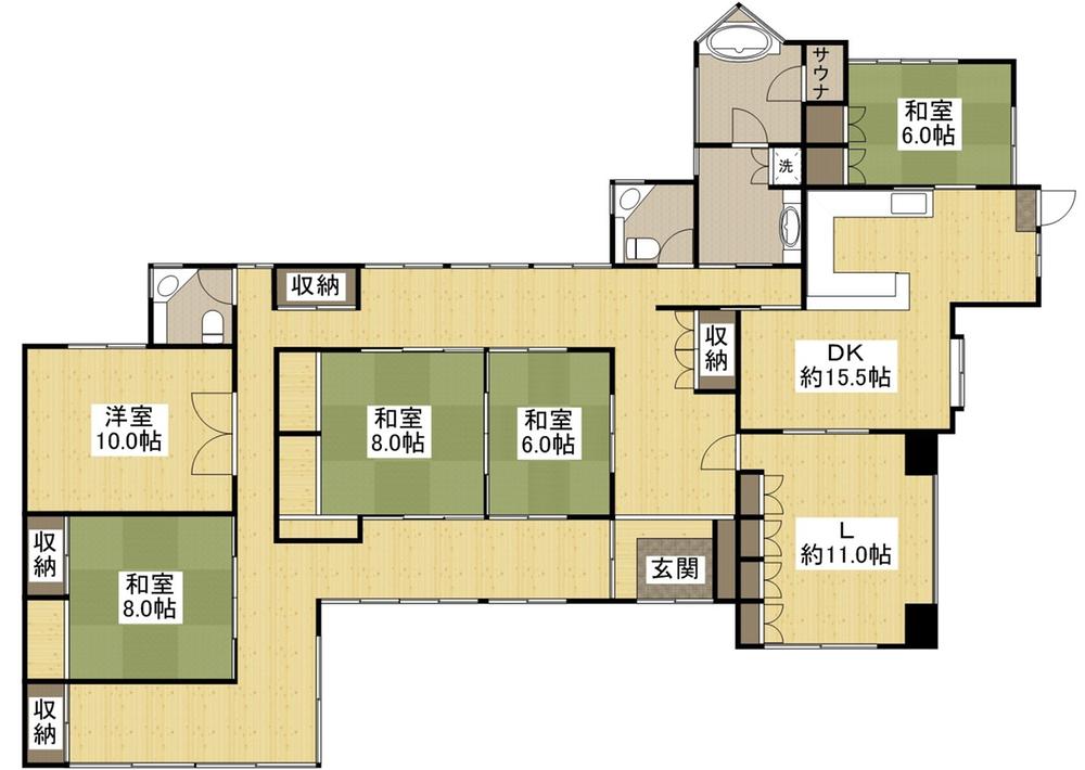 Floor plan. 42 million yen, 4LDK + S (storeroom), Land area 573 sq m , Building area 225.89 sq m