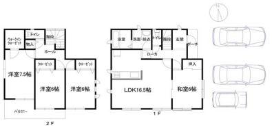 Floor plan. 28.8 million yen, 4LDK, Land area 167.29 sq m , Building area 105.57 sq m