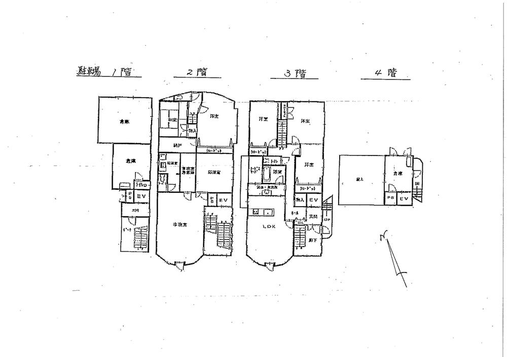 Floor plan. 28.8 million yen, 5LDK + 2S (storeroom), Land area 243 sq m , Building area 358.19 sq m 4-story