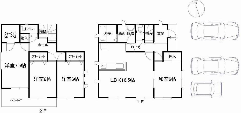 Floor plan. (1 Building), Price 28.8 million yen, 4LDK, Land area 167.29 sq m , Building area 105.57 sq m