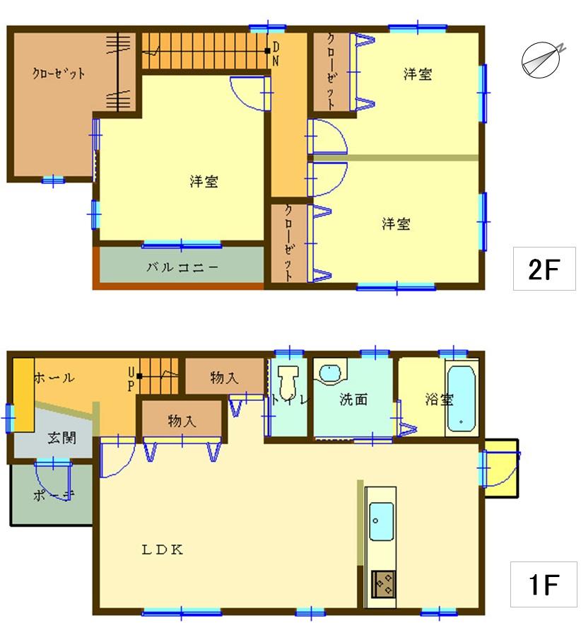 Floor plan. 26.5 million yen, 3LDK + S (storeroom), Land area 166.63 sq m , Current state priority per building area 96.05 sq m schematic