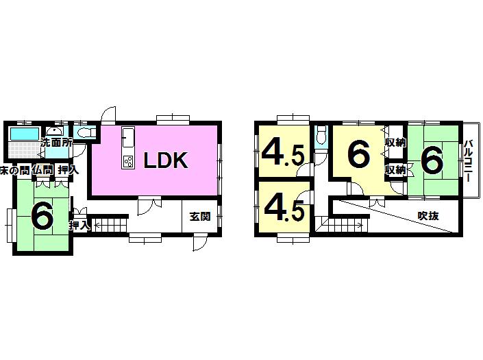 Floor plan. 14.6 million yen, 5LDK, Land area 195 sq m , Building area 124 sq m