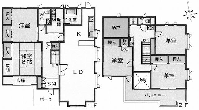 Floor plan. 24,800,000 yen, 5LDK + S (storeroom), Land area 232.15 sq m , Building area 175.15 sq m 5SLDK! !  It is also recommended for those families often! ! 