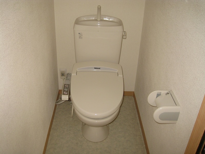 Toilet. Indoor image is a photo