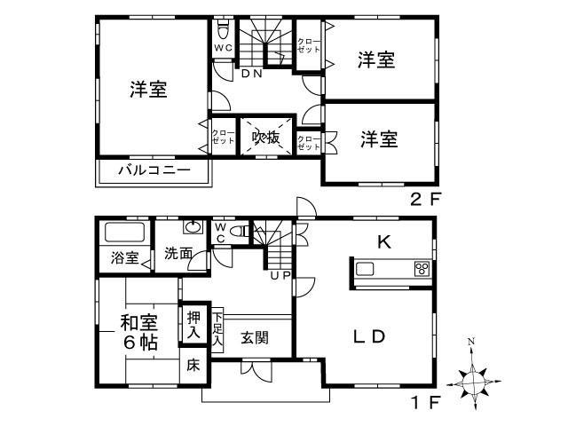 Floor plan. 22,800,000 yen, 4LDK, Land area 207.2 sq m , Building area 106.82 sq m