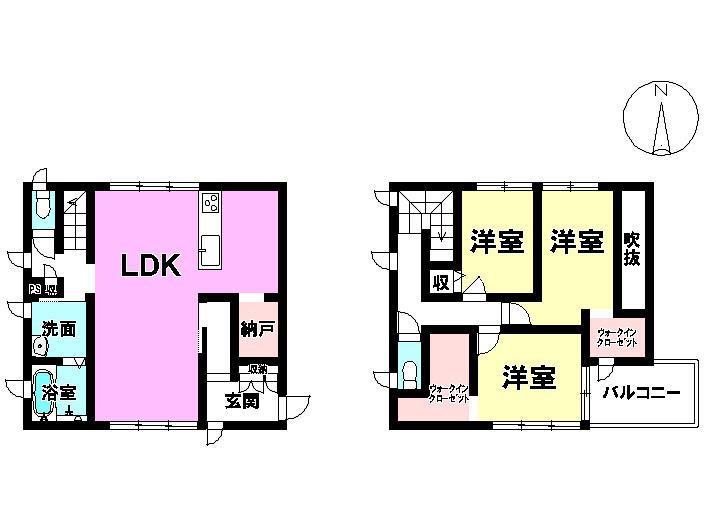 Floor plan. 32 million yen, 3LDK, Land area 225.48 sq m , Building area 106.16 sq m indoor