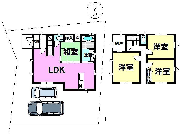 Floor plan. 37,990,000 yen, 4LDK, Land area 180.42 sq m , Building area 109.63 sq m