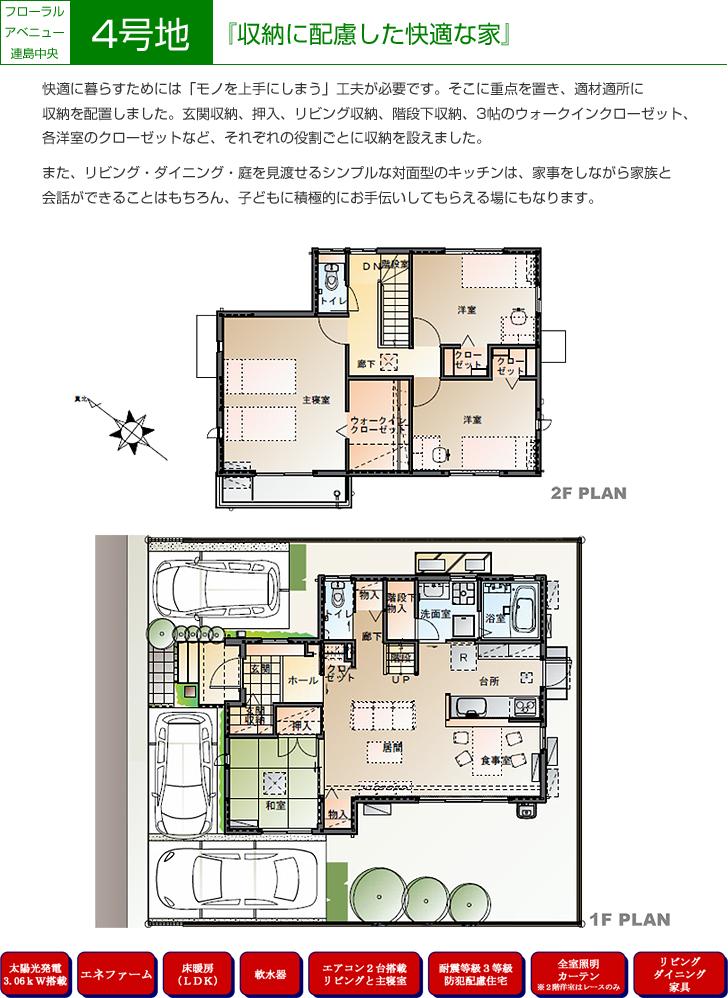 Floor plan. So we have drawn on the basis of the Plan view] drawings, Plan and the outer structure ・ Planting, etc., It may actually differ slightly from.  Also, Although furniture of 1F part is included in the price, car ・ Furniture ・ Etc. 2F furniture not included in the price.