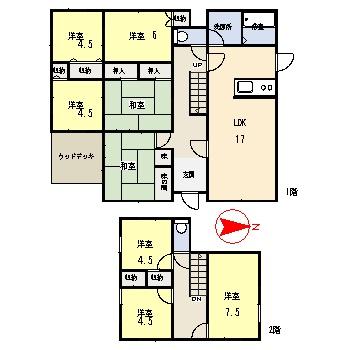 Floor plan. 19,800,000 yen, 8LDK, Land area 360.41 sq m , Building area 134 sq m