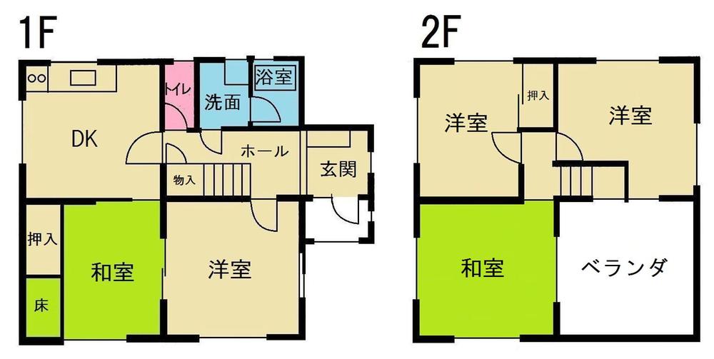 Floor plan. 10.8 million yen, 5DK, Land area 168.41 sq m , Building area 107.04 sq m