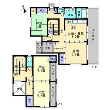 Floor plan. 15.9 million yen, 3LDK, Land area 201.37 sq m , Building area 116.91 sq m