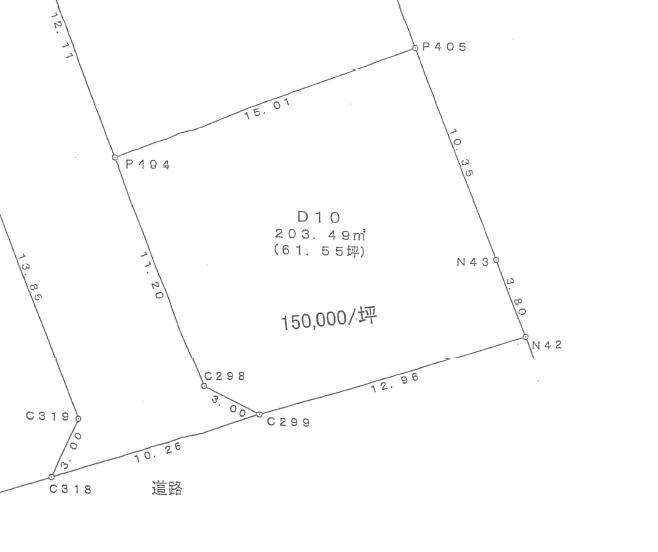 Compartment figure. Land price 9,232,000 yen, Land area 203.49 sq m