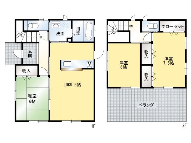 Floor plan. 24,800,000 yen, 3LDK, Land area 157.81 sq m , Building area 91.73 sq m