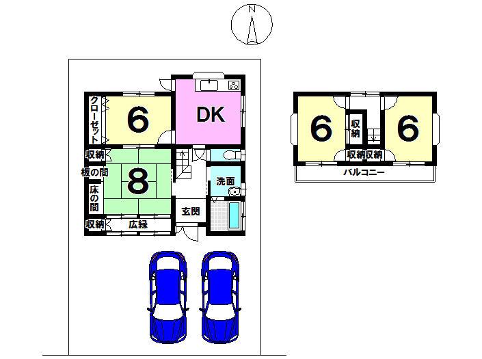 Floor plan. 16.8 million yen, 4DK, Land area 223.9 sq m , Building area 96.16 sq m