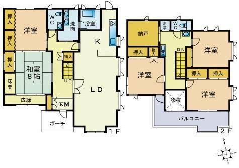 Floor plan. 24,800,000 yen, 5LDK + S (storeroom), Land area 232.15 sq m , Building area 175.15 sq m