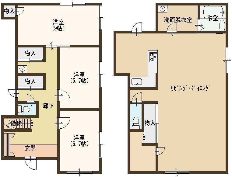 Floor plan. 14.9 million yen, 3LDK, Land area 326.17 sq m , Building area 122.4 sq m