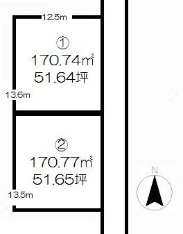 Compartment figure. Land price 7.48 million yen, Land area 170.74 sq m