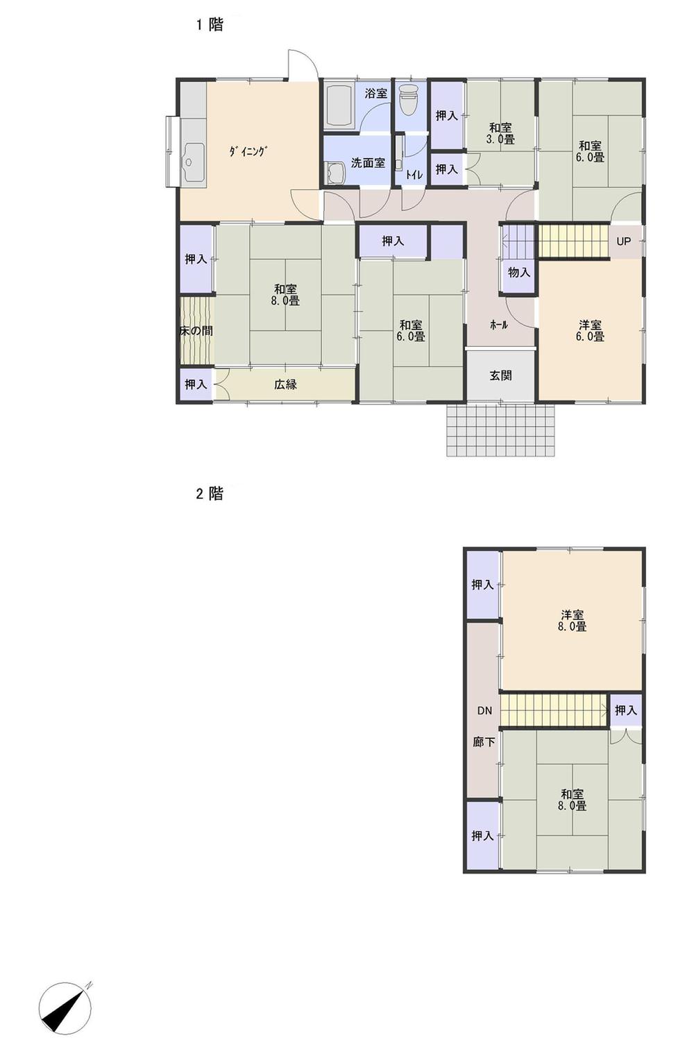 Floor plan. 18 million yen, 7DK, Land area 406.73 sq m , Building area 147.75 sq m