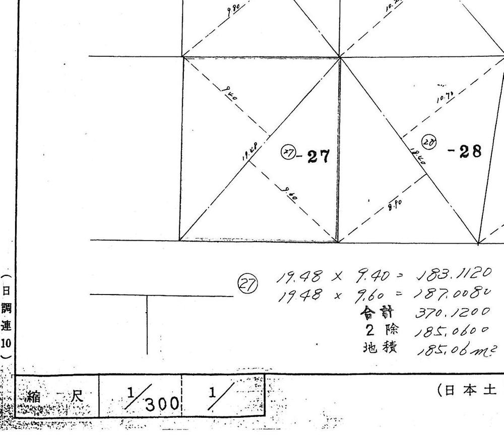 Compartment figure. Land price 6,998,000 yen, Survey map of the land area 185.06 sq m target compartment