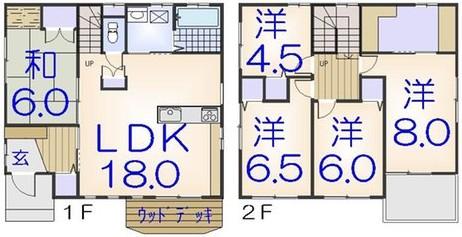 Floor plan. 23.8 million yen, 5LDK, Land area 183.18 sq m , A total of 4 room building area 107.65 sq m 2 floor