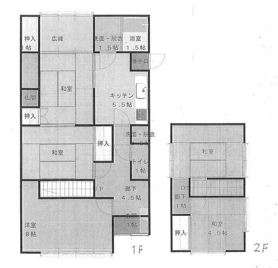 Floor plan. 6.8 million yen, 5DK, Land area 221.7 sq m , Building area 108.49 sq m
