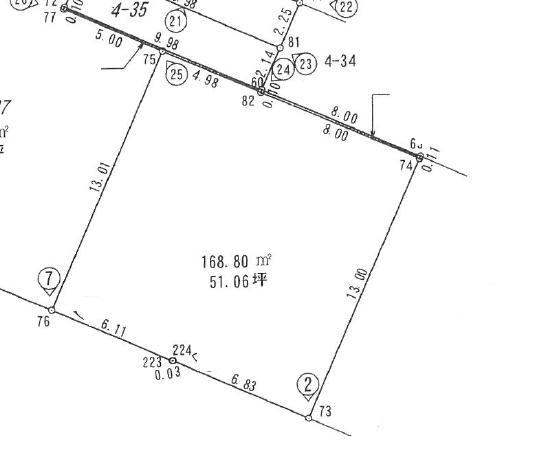 Compartment figure. Land price 9,701,000 yen, Land area 168.8 sq m