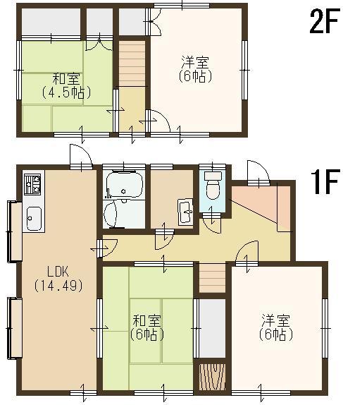 Floor plan. 13.8 million yen, 4LDK, Land area 155.67 sq m , Building area 75.31 sq m