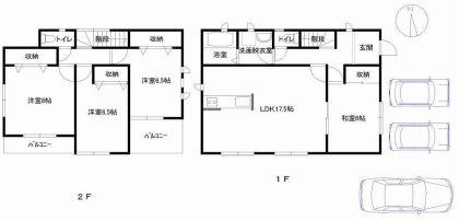 Floor plan. 27,800,000 yen, 4LDK, Land area 178.48 sq m , Building area 105.98 sq m