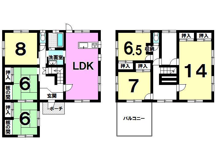 Floor plan. 14 million yen, 6LDK, Land area 280 sq m , Building area 162.85 sq m