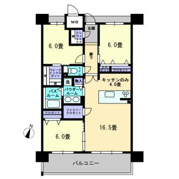 Floor plan. 3LDK, Price 21,800,000 yen, Footprint 80 sq m , It is taken between the wide span of the balcony area 13.68 sq m south 7.6m