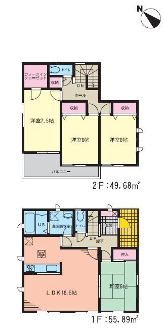 Floor plan. (No. 2 locations), Price 21 million yen (planned), 4LDK, Land area 331.5 sq m , Building area 105.57 sq m