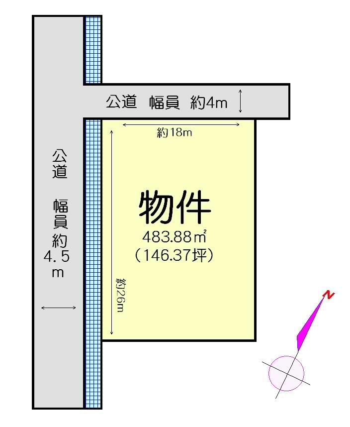 Compartment figure. Land price 14.5 million yen, Land area 483.88 sq m