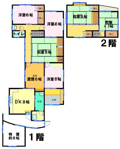 Compartment figure. Land price 7.9 million yen, Land area 245 sq m building floor plan (building unregistered)