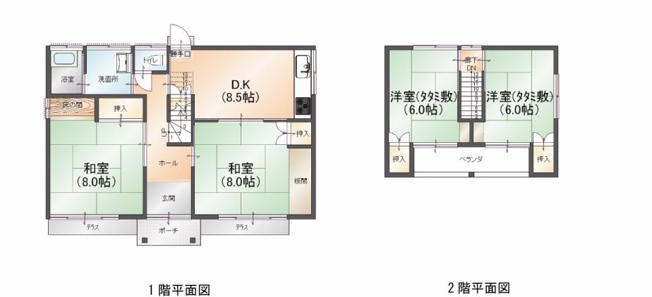 Floor plan. 7.8 million yen, 4DK, Land area 173.4 sq m , Building area 94.27 sq m
