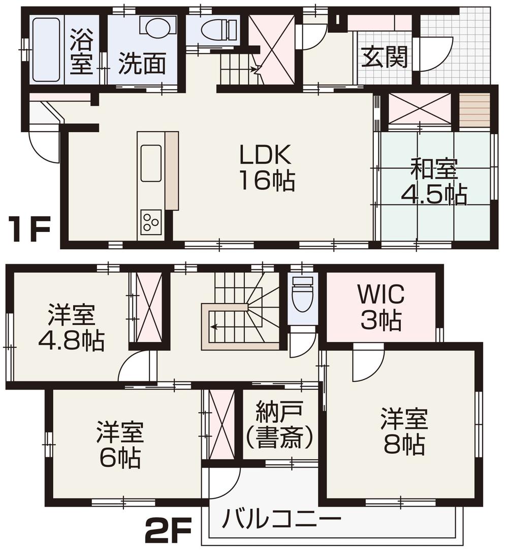 Floor plan. 27,800,000 yen, 4LDK + S (storeroom), Land area 180.85 sq m , Building area 105.98 sq m
