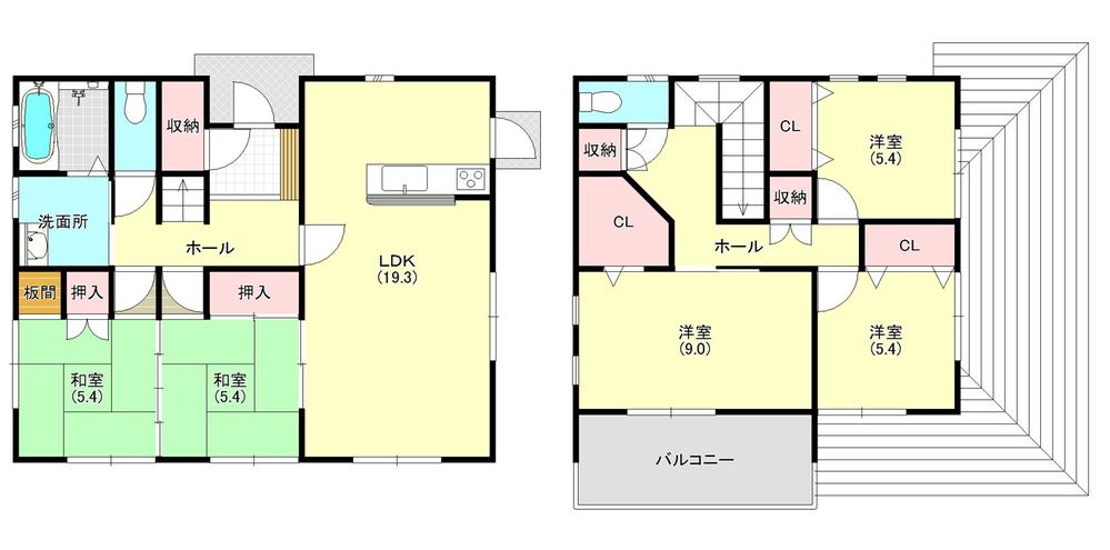 Floor plan. 21,800,000 yen, 5LDK + S (storeroom), Land area 273.55 sq m , Building area 134 sq m