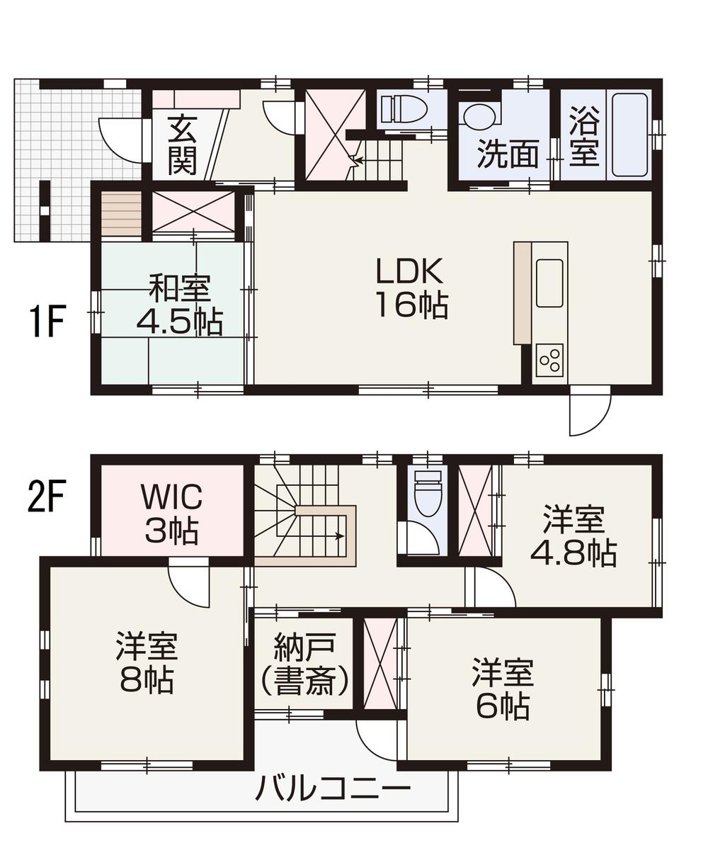 Floor plan. 28,900,000 yen, 4LDK + S (storeroom), Land area 202.31 sq m , Building area 106.81 sq m