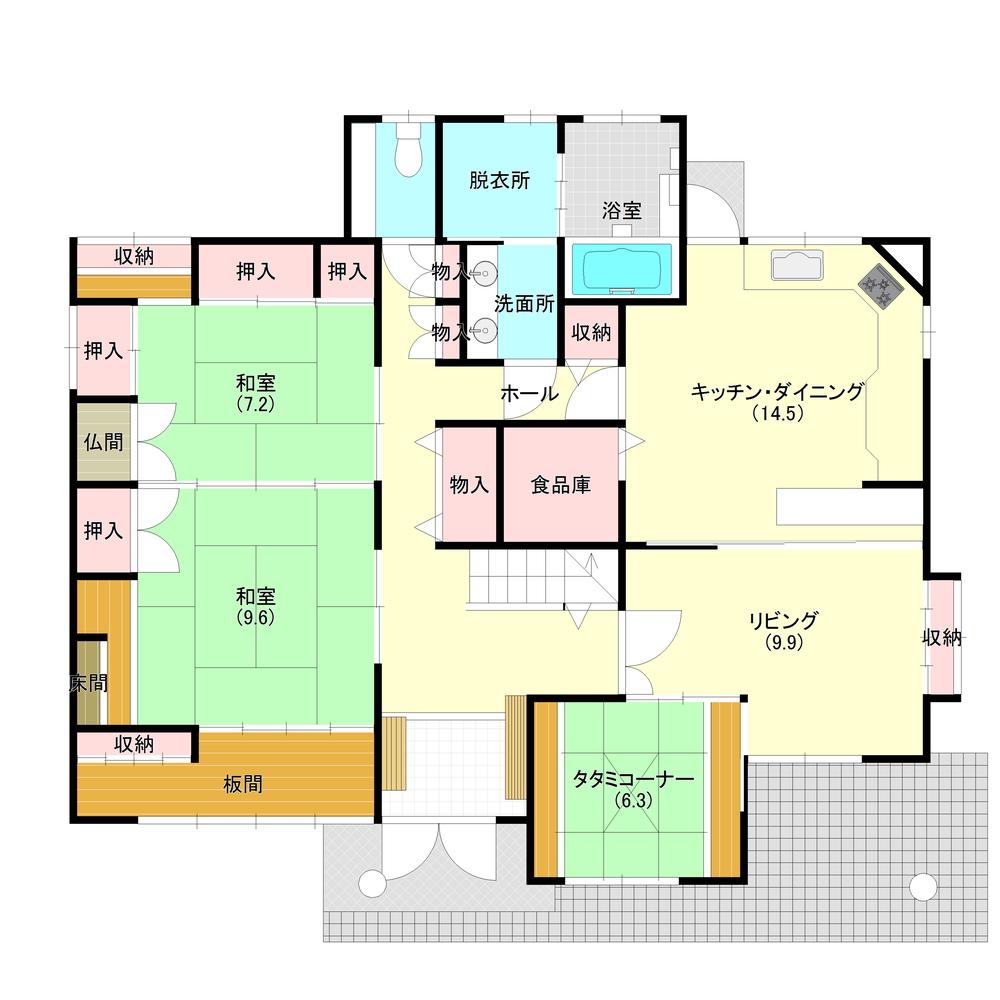 Floor plan. 45,800,000 yen, 7LDK + 2S (storeroom), Land area 397.62 sq m , Building area 244.4 sq m 1 floor Floor Plan