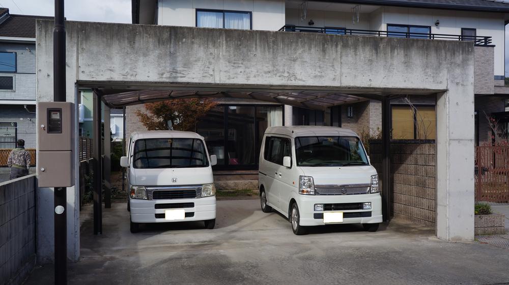 Parking lot. Electric shutter garage