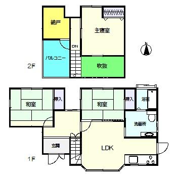 Floor plan. 21 million yen, 3LDK + S (storeroom), Land area 165.35 sq m , Building area 98.81 sq m Tsuboniwa ・ Atrium ・ It is a house with atmosphere