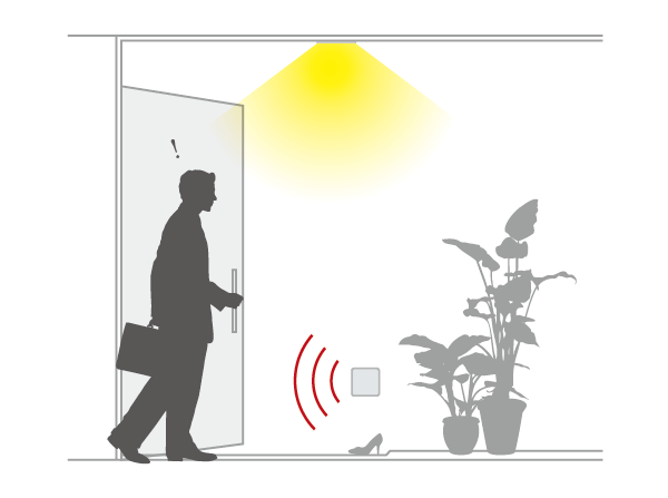 Other.  [Motion sensors (entrance hall)] The entrance, Adopt a human sensor light to be lit by the human sign. Such as when you go home, Sumi not look for the switch, Also prevent a fall or the like in the darkness. (Conceptual diagram)