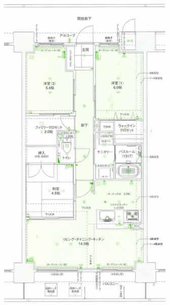 Floor plan. 3LDK, Price 21 million yen, Occupied area 70.86 sq m , Balcony area 9.3 sq m