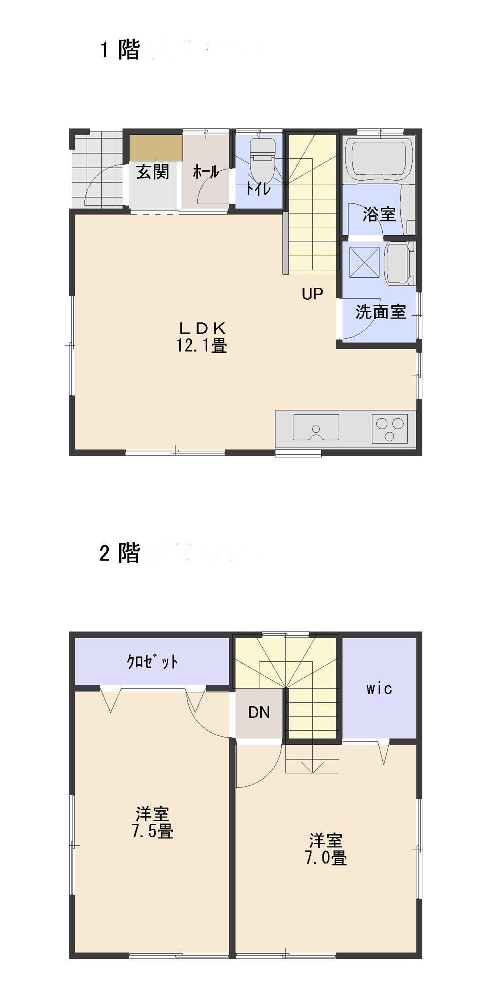 Floor plan. 16 million yen, 2LDK, Land area 53.01 sq m , Building area 63.34 sq m