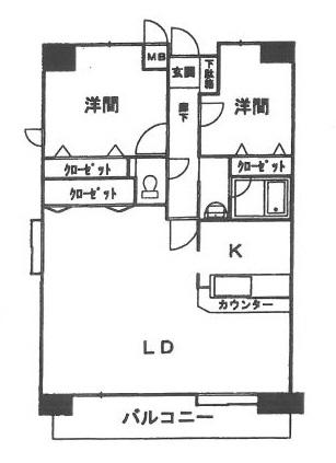 Floor plan. 2LDK, Price 21 million yen, Occupied area 76.58 sq m , Balcony area 7 sq m