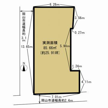 Compartment figure. Land price 9.8 million yen, Land area 85.89 sq m south road, It Seddo on the west side road. 