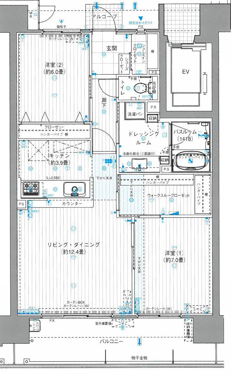 Floor plan. 2LDK, Price 21.9 million yen, Occupied area 72.75 sq m , Balcony area 13.5 sq m