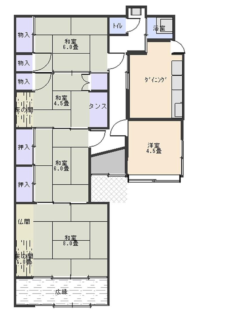 Floor plan. 12.5 million yen, 5DK, Land area 232 sq m , Building area 93.49 sq m
