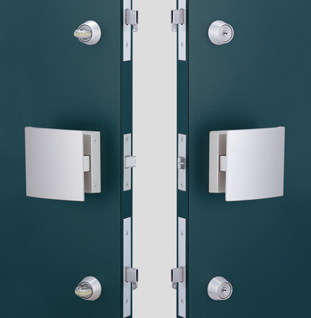 Security.  [Double lock the front door] It employs a push-pull door handle entrance door that you can open and close the door at a fraction of the force, It has extended crime prevention in the double lock.